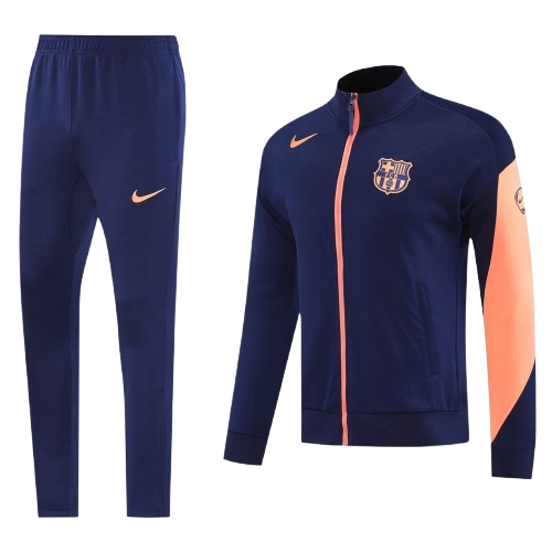 חליפת בארסה כחולה כתומה רוכסן מלא