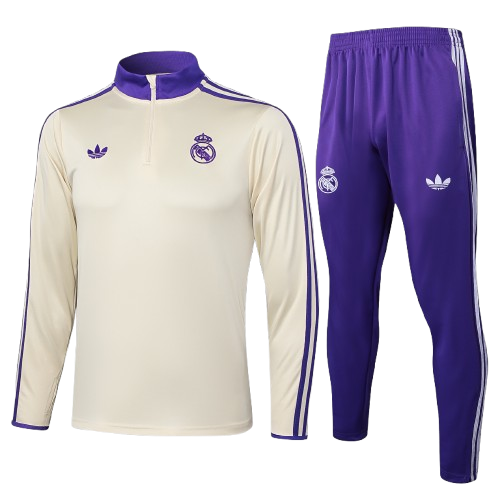 אימונית חצי רוכסן ריאל מדריד שמנת