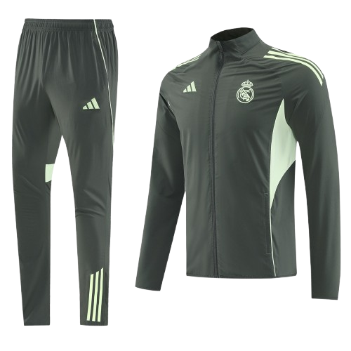 חליפת ריאל אפורה ירוקה רוכסן מלא