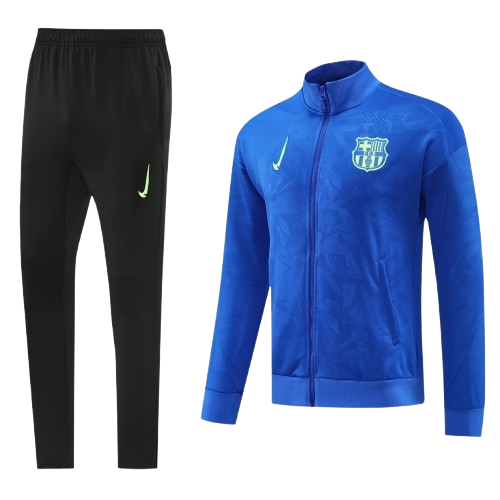 חליפת בארסה כחולה רוכסן מלא