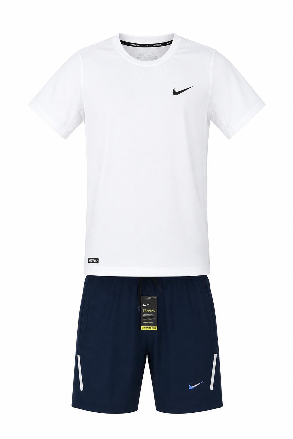 חליפת ספורט DRI-FIT עם כיסים נייקי לבן כחול כהה