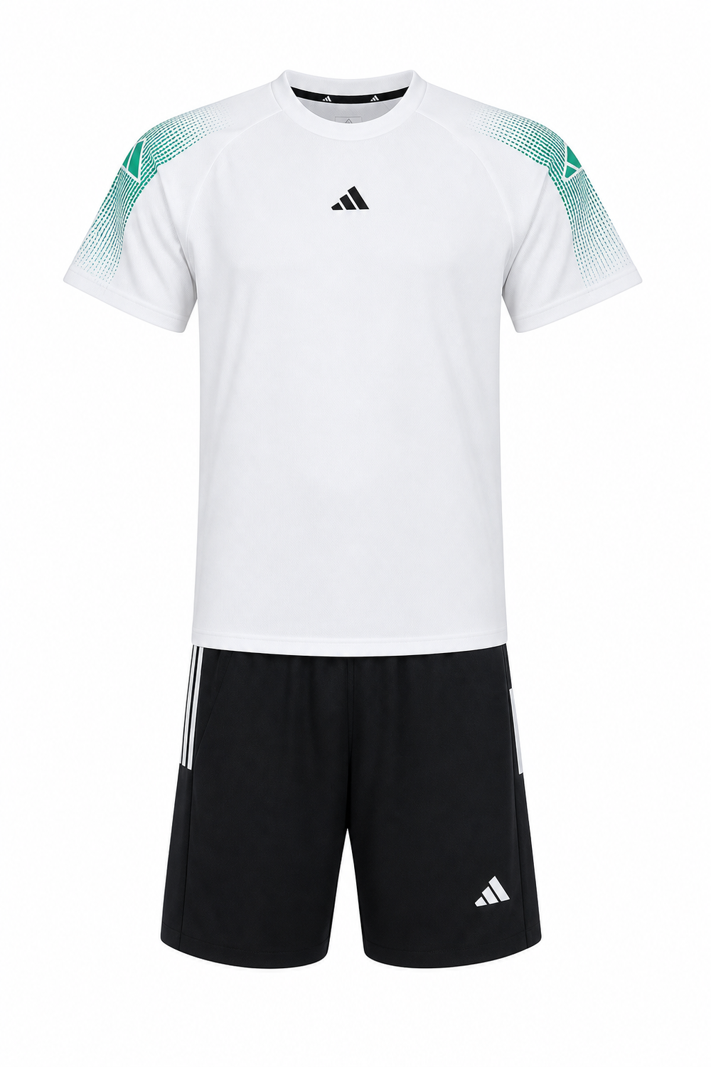 חליפת ספורט DRI-FIT עם כיסים אדידס לבן-מנטה שחור