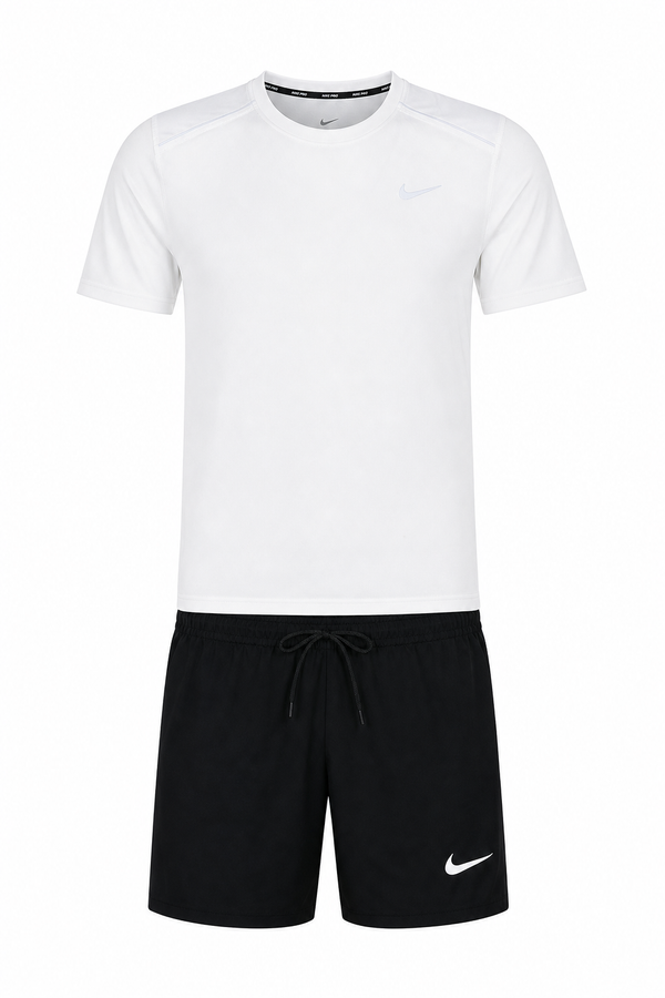 חליפת ספורט DRI-FIT עם כיסים נייקי לבן שחור
