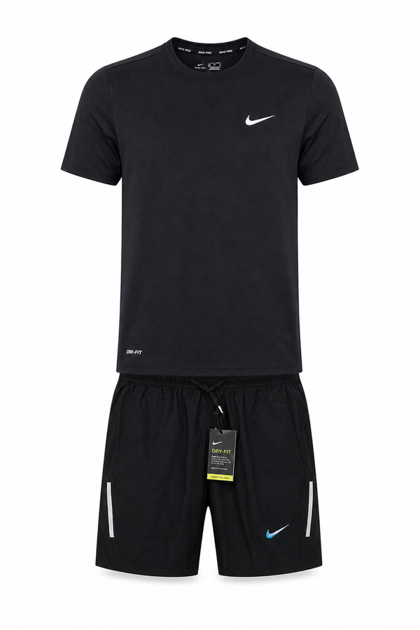 חליפת ספורט DRI-FIT עם כיסים נייקי שחור סמל זוהר (Copy)