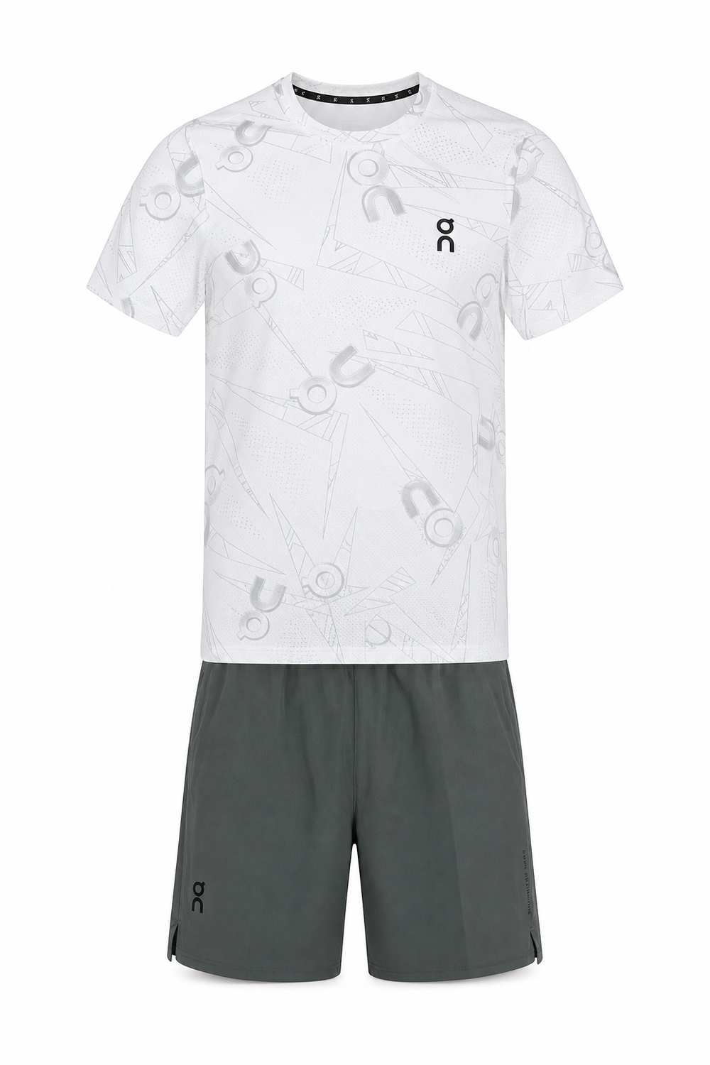 חליפת ספורט DRI-FIT עם כיסים ON-CLOUD לבן-אפור