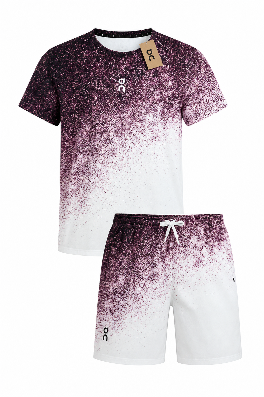 חליפת ספורט DRI-FIT עם כיסים ON-CLOUD בורדו לבן