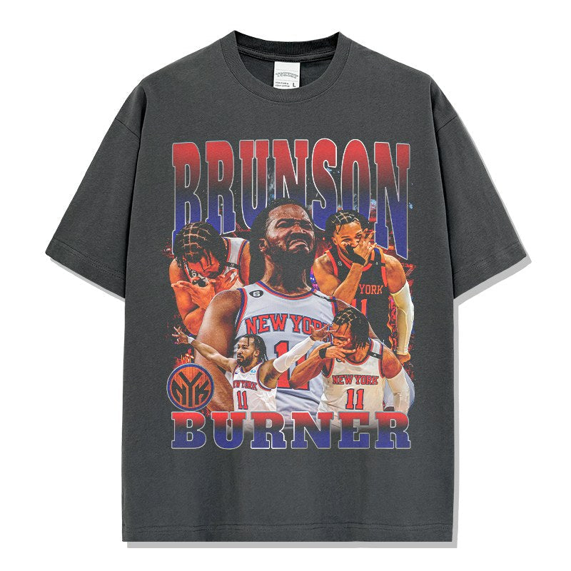 JALEN BRUNSON VINTAGE TEE · ALLEY OOP