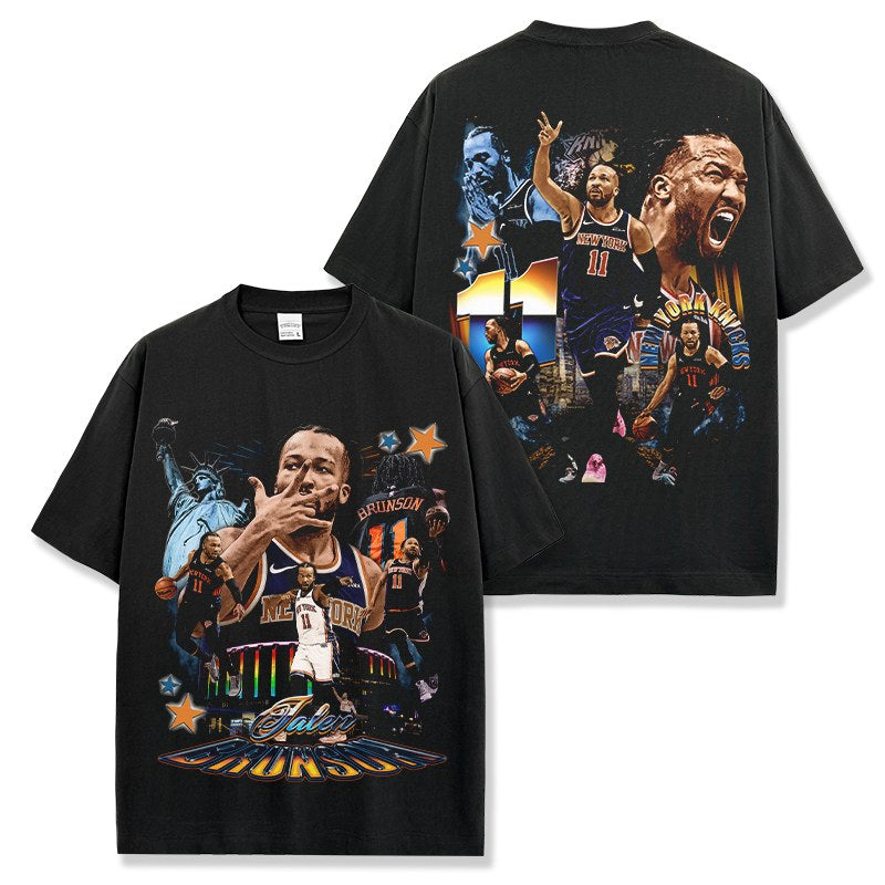 JALEN BRUNSON VINTAGE TEE · NOTHING BUT NET