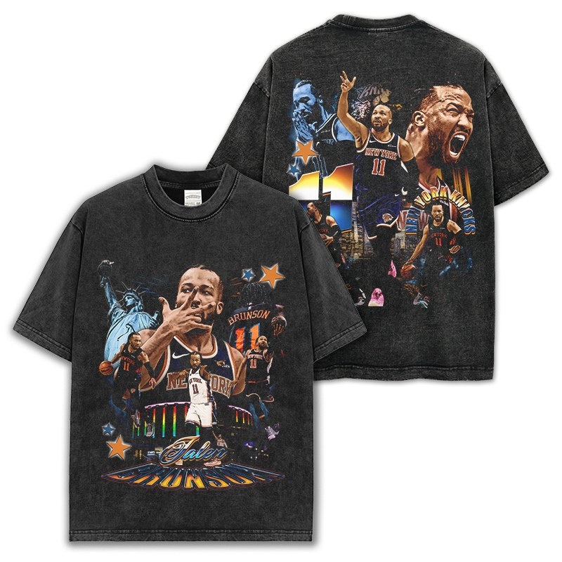 JALEN BRUNSON VINTAGE TEE · NOTHING BUT NET