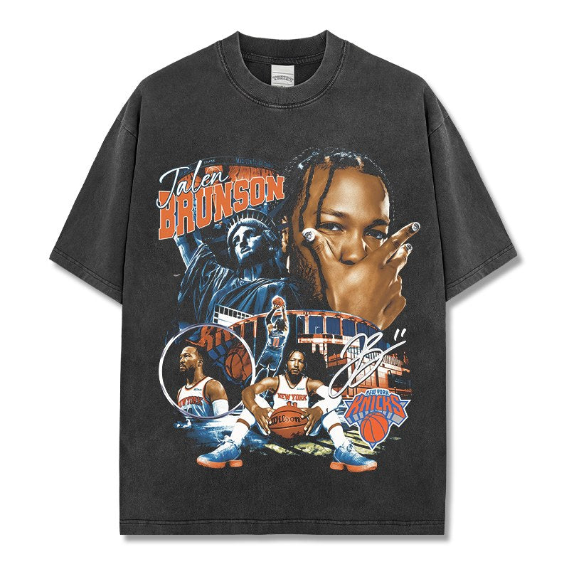 JALEN BRUNSON VINTAGE TEE · HALL OF FAME