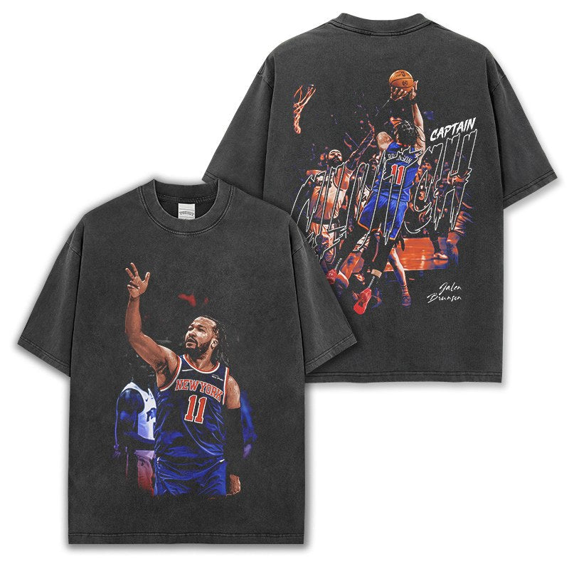 JALEN BRUNSON VINTAGE TEE · FADEAWAY