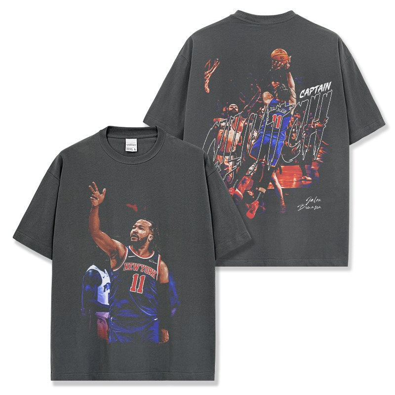 JALEN BRUNSON VINTAGE TEE · FADEAWAY