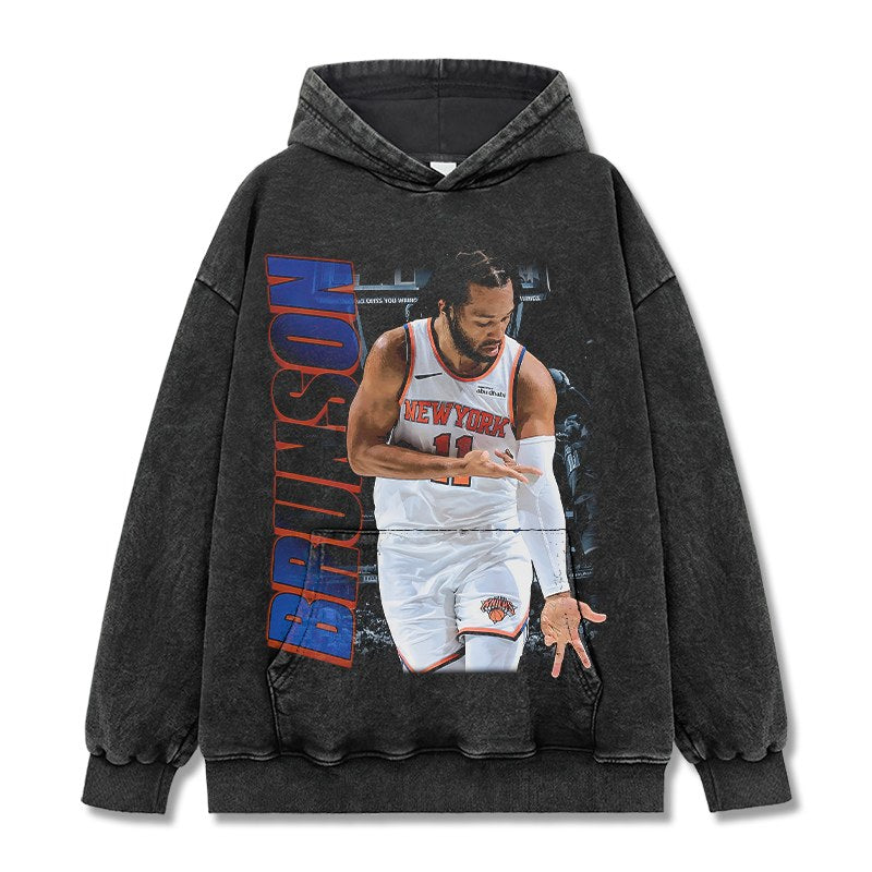 JALEN BRUNSON VINTAGE HOODIE · TRIPLE DOUBLE