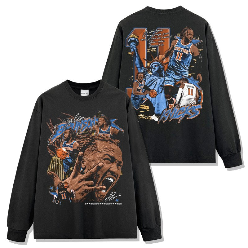 JALEN BRUNSON LONG SLEEVE · HARDWOOD