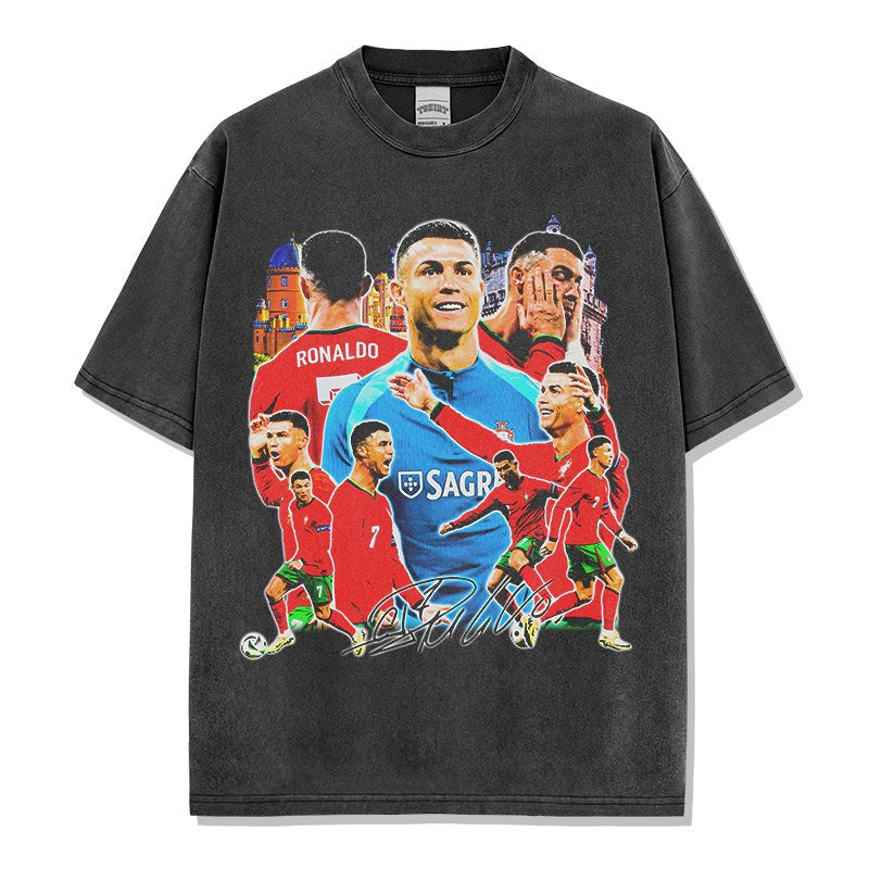 CRISTIANO RONALDO VINTAGE TEE · WORLD STAGE
