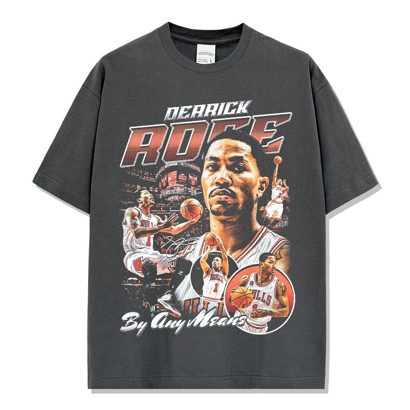 DERRICK ROSE VINTAGE TEE · HALL OF FAME
