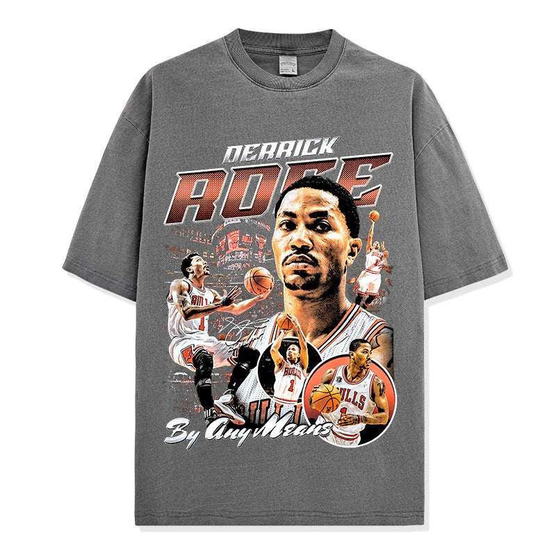 DERRICK ROSE VINTAGE TEE · HALL OF FAME
