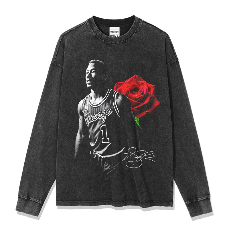 DERRICK ROSE LONG SLEEVE · FADEAWAY