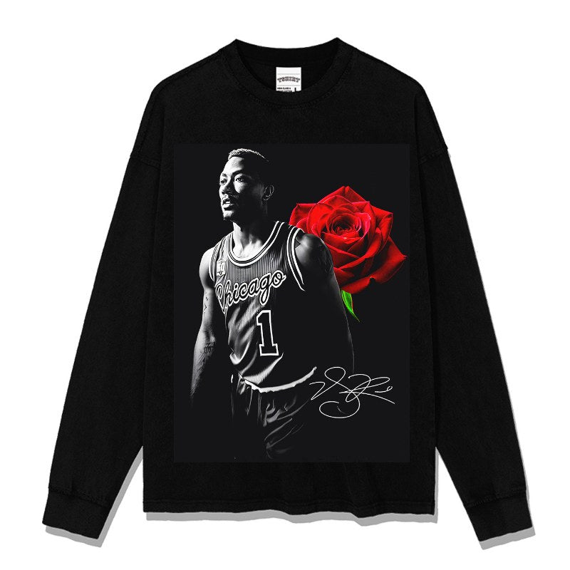 DERRICK ROSE LONG SLEEVE · FADEAWAY