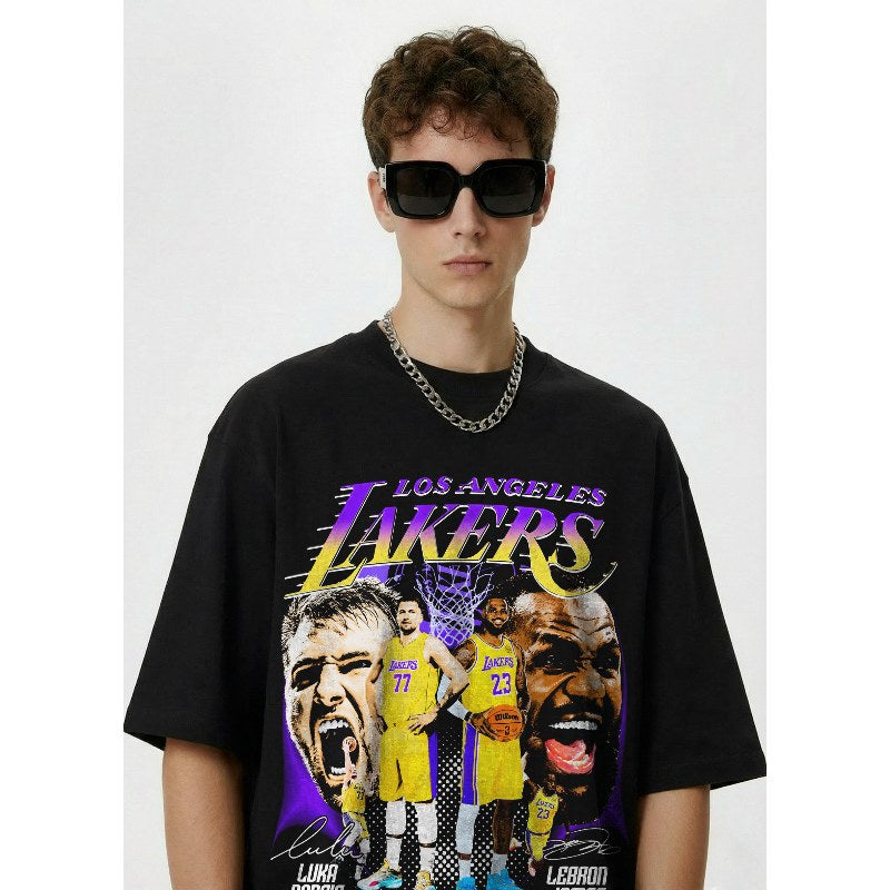 LUKA DONCIC & LEBRON JAMES VINTAGE TEE · CROSSOVER