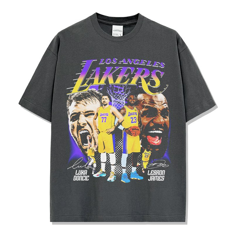 LUKA DONCIC & LEBRON JAMES VINTAGE TEE · CROSSOVER