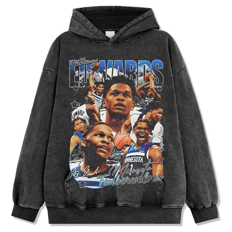 ANTHONY EDWARDS VINTAGE HOODIE · TRIPLE DOUBLE