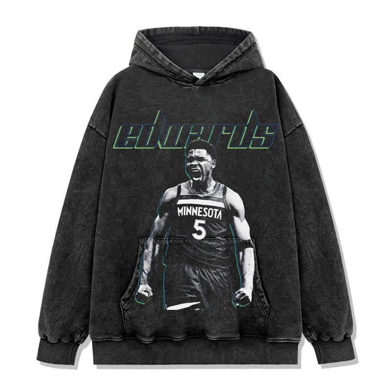 ANTHONY EDWARDS VINTAGE HOODIE · AND ONE