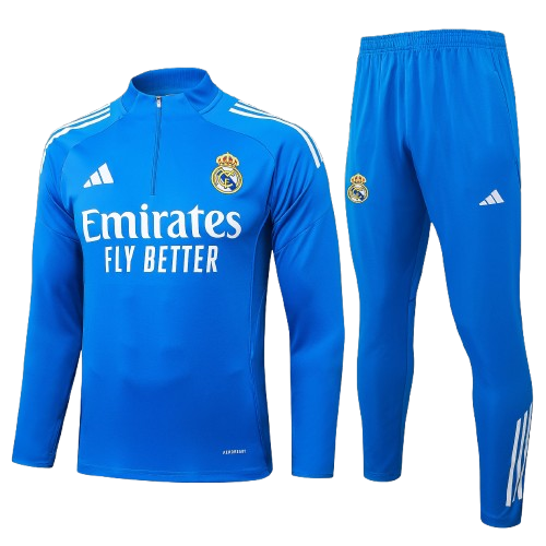 אימונית חצי רוכסן ריאל מדריד תכלת