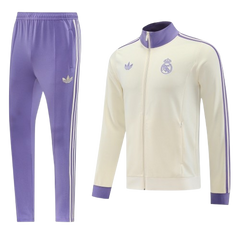 חליפת ריאל לבנה סגולה רוכסן מלא