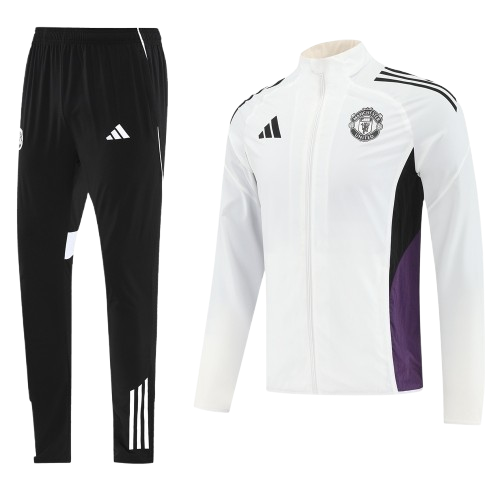 חליפת יונייטד לבנה רוכסן מלא