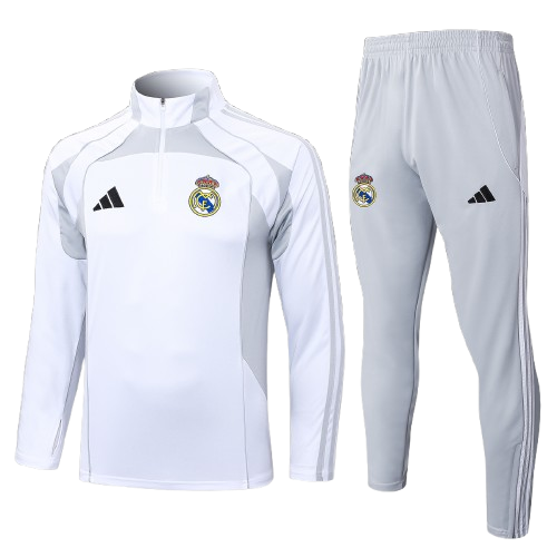 אימונית חצי רוכסן ריאל מדריד לבנה