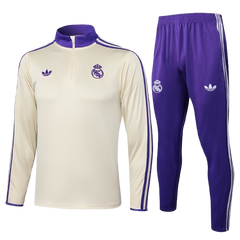 אימונית חצי רוכסן ריאל מדריד שמנת