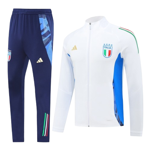 חליפת איטליה לבנה רוכסן מלא