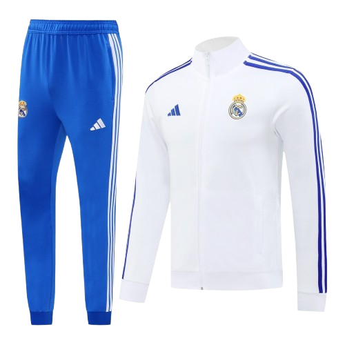 חליפת ריאל לבנה כחולה רוכסן מלא