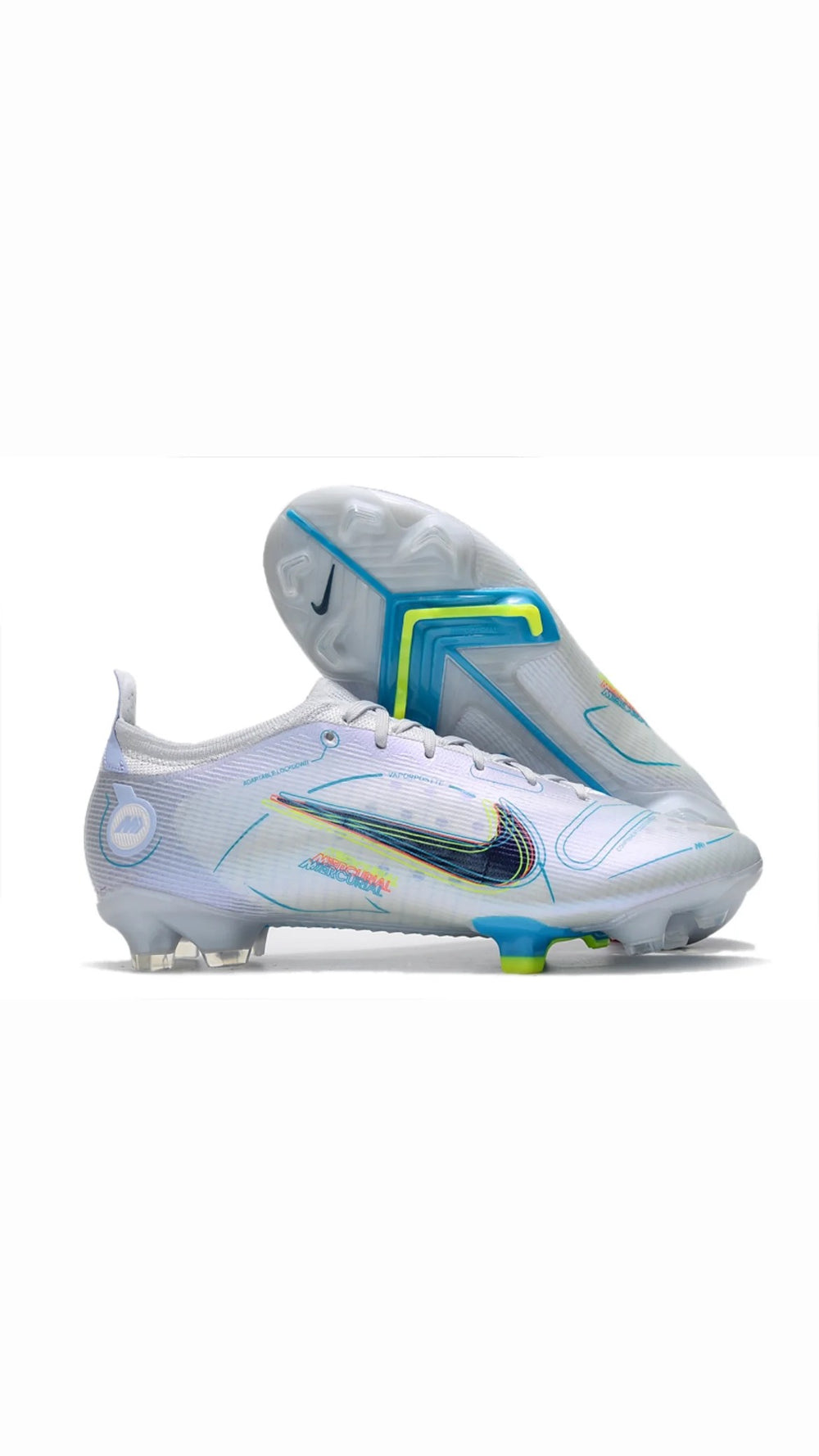 NIKE MERCURIAL VAPOR 14 ELITE FG - White Silver Blue