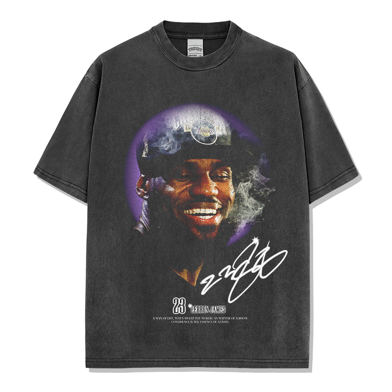LEBRON JAMES VINTAGE TEE · BUCKETS