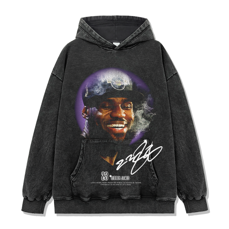 LEBRON JAMES VINTAGE HOODIE · BUCKETS