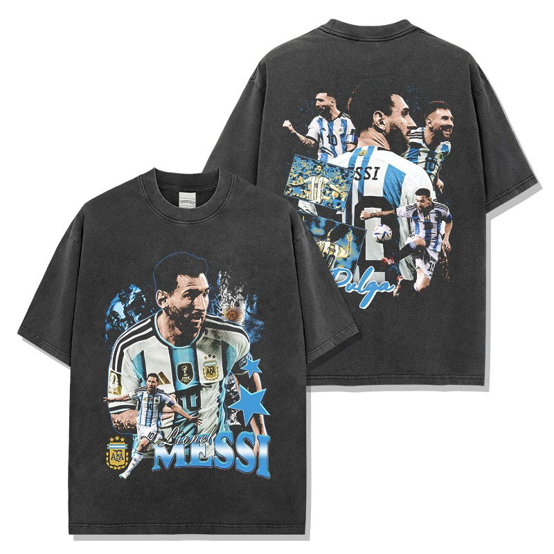 MESSI VINTAGE TEE · GOLDEN BOOT