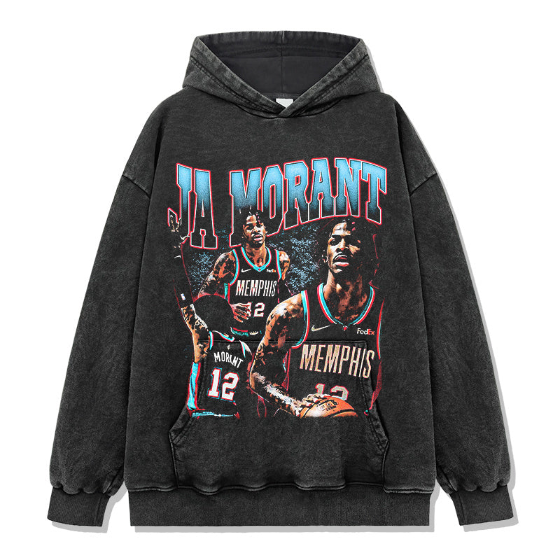 JA MORANT VINTAGE HOODIE · SPLASH