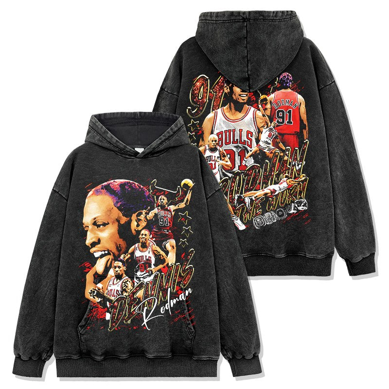 DENNIS RODMAN VINTAGE HOODIE · HARDWOOD