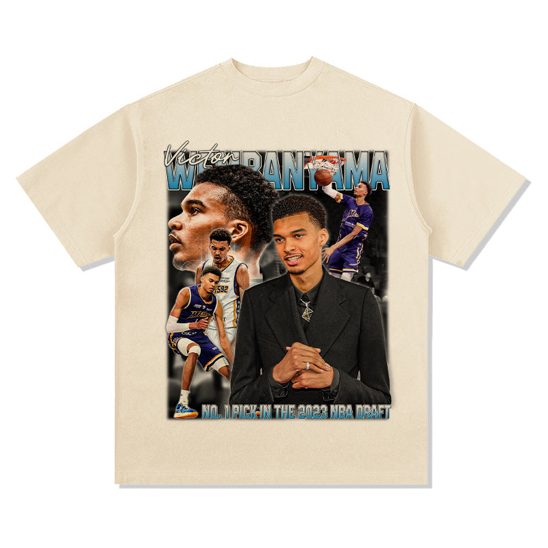 VICTOR WEMBANYAMA VINTAGE TEE · TRIPLE DOUBLE