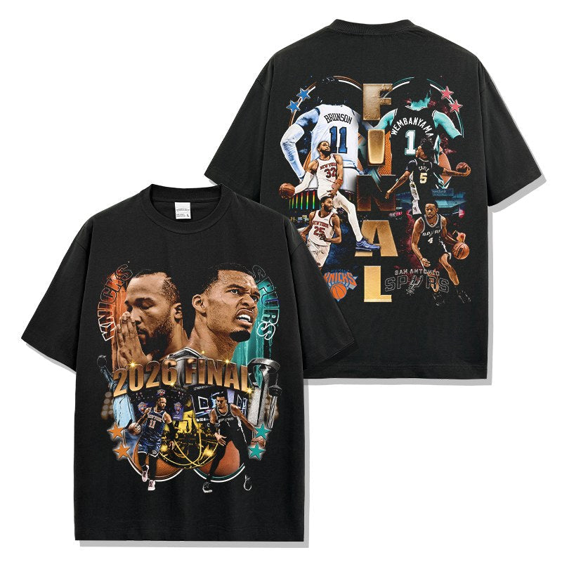VICTOR WEMBANYAMA & JALEN BRUNSON VINTAGE TEE · SLAM DUNK