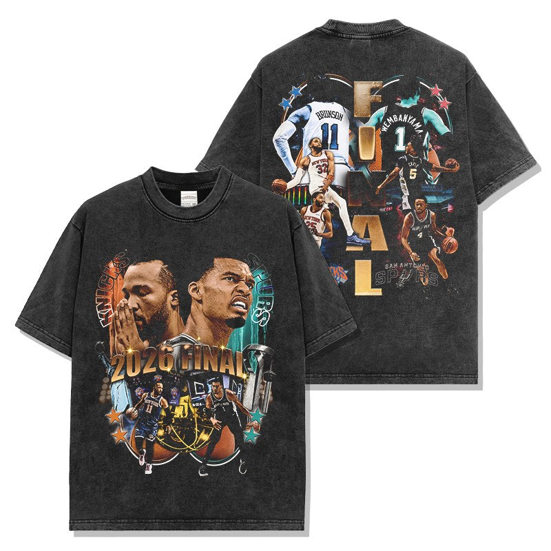 VICTOR WEMBANYAMA & JALEN BRUNSON VINTAGE TEE · SLAM DUNK